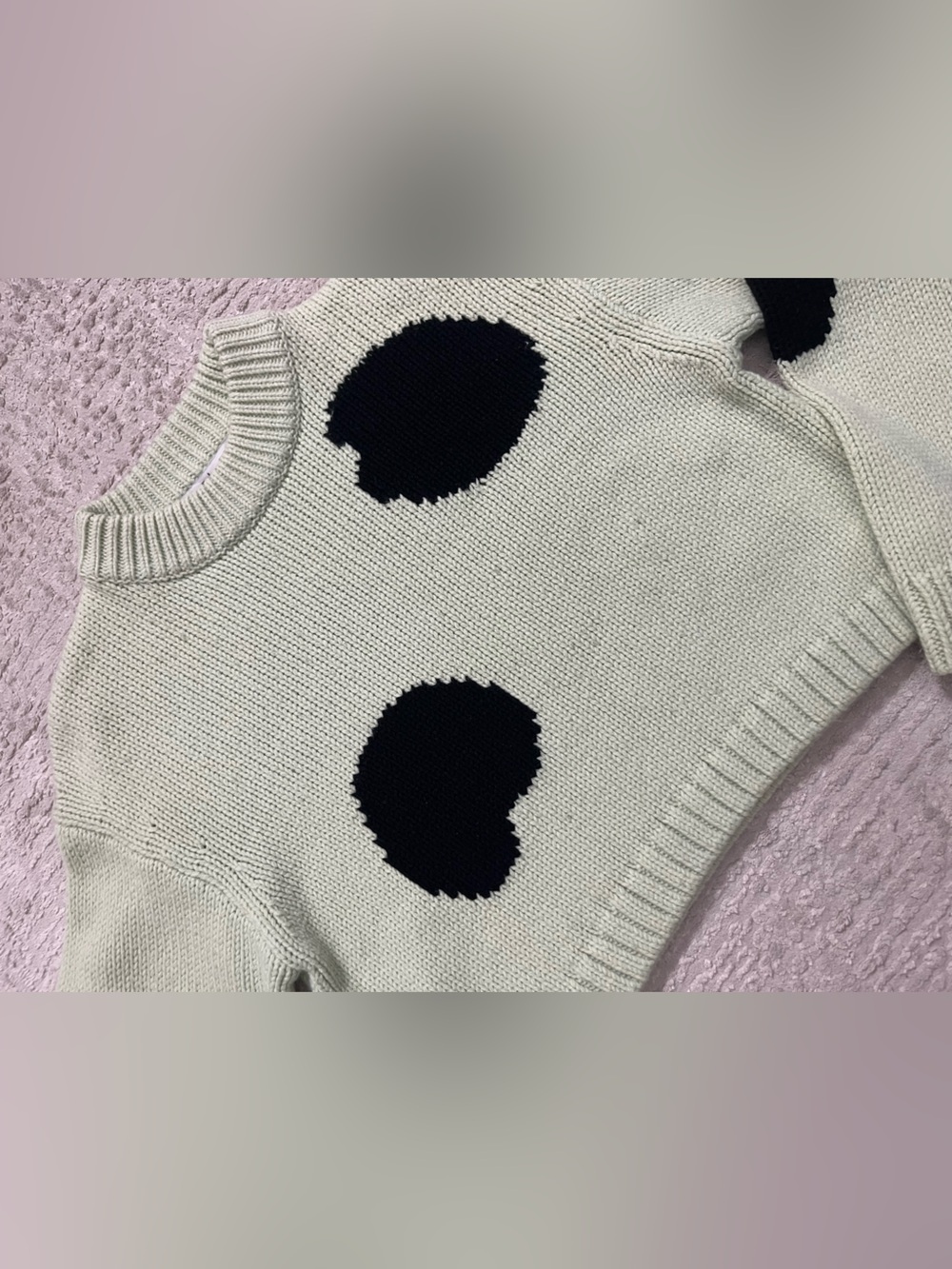 TIBI Wool Blend Cropped Polka Dot Sweater - Picture 2 of 9